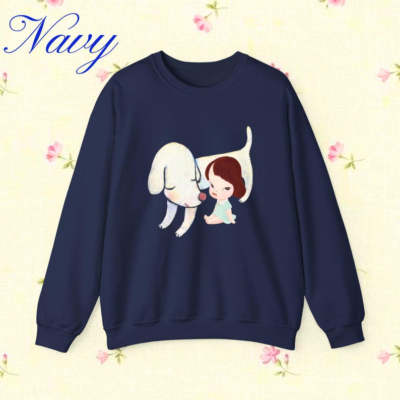 Yoshitomo Nara White Dog Sweatshirt: Lonesome Puppy Graphic Crewneck