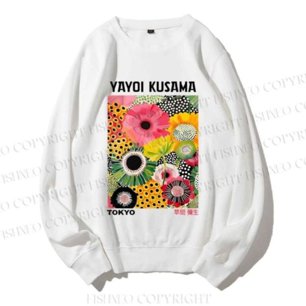 Unisex Flowers Yayoi Kusama Casual Printed Sweatshirt