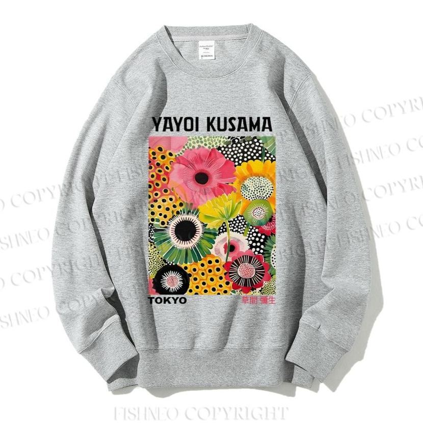 Unisex Flowers Yayoi Kusama Casual Printed Sweatshirt