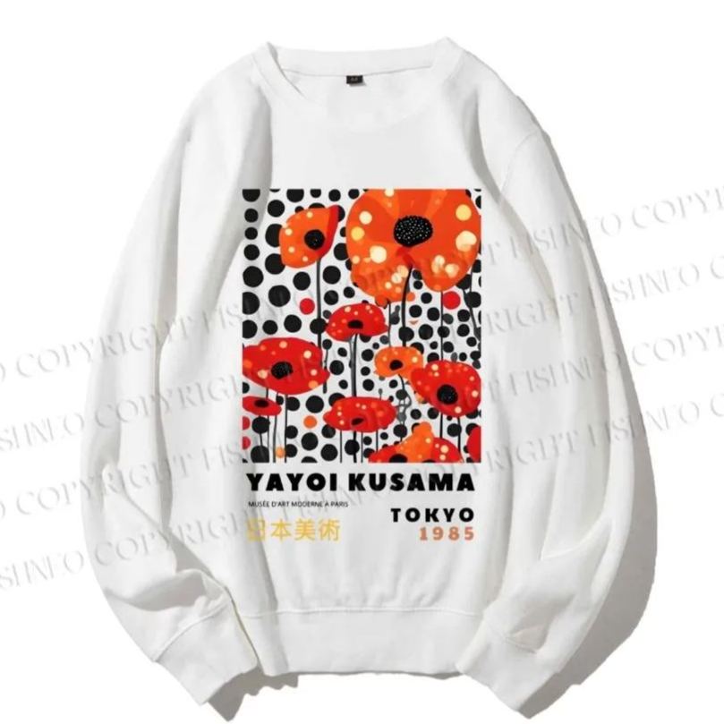 Unisex Japanese Yayoi Kusama Flower Casual Printed Sweatshirt