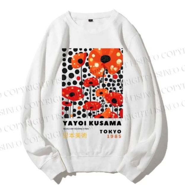 Unisex Japanese Yayoi Kusama Flower Casual Printed Sweatshirt