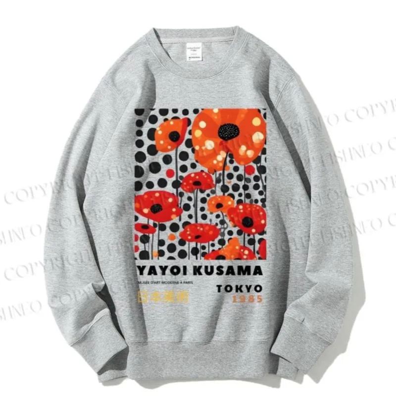 Unisex Japanese Yayoi Kusama Flower Casual Printed Sweatshirt