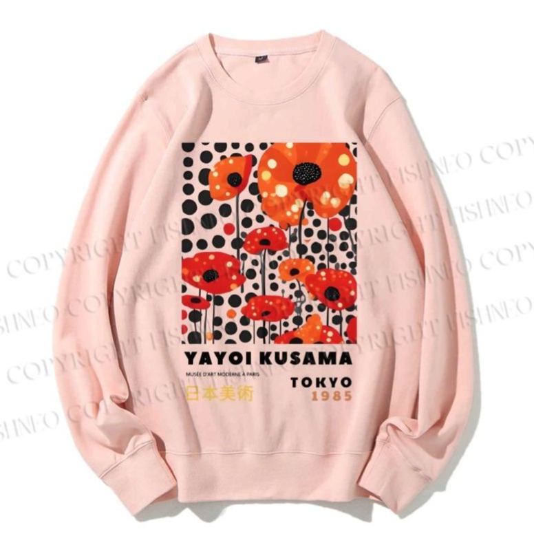 Unisex Japanese Yayoi Kusama Flower Casual Printed Sweatshirt