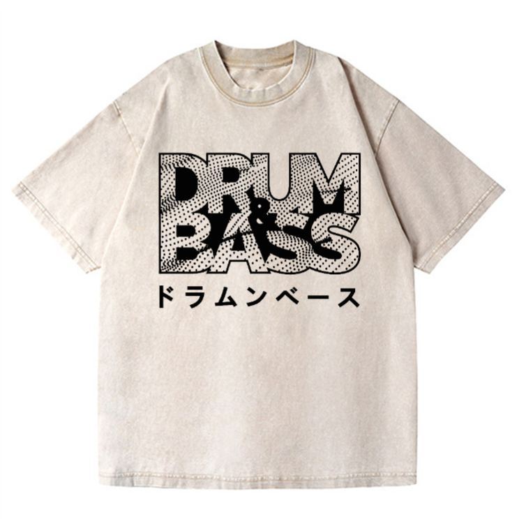 Drum and Bass Vintage Wash Japanese Design T-Shirt