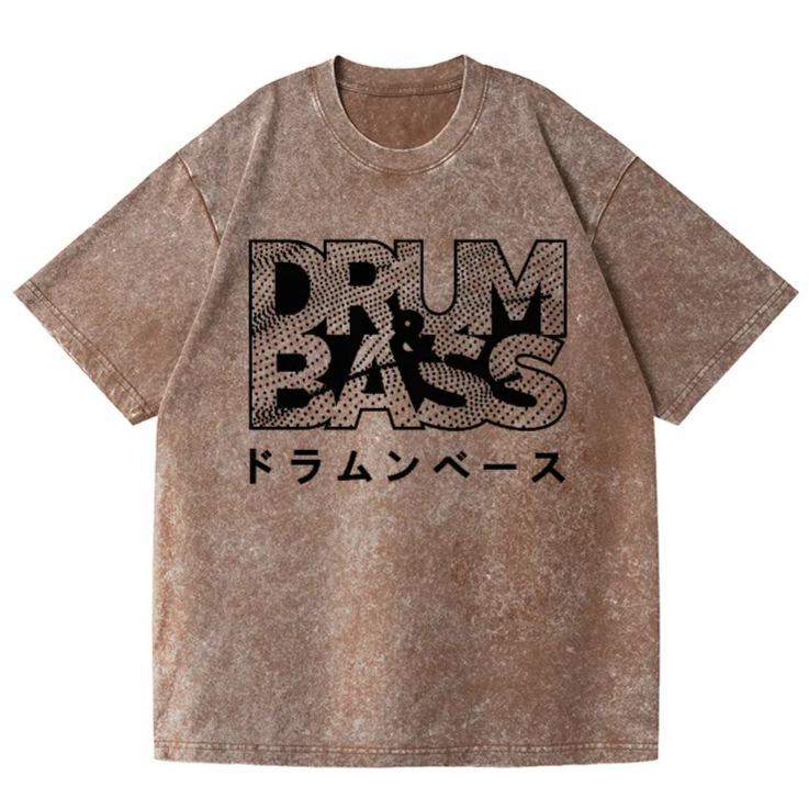 Drum and Bass Vintage Wash Japanese Design T-Shirt