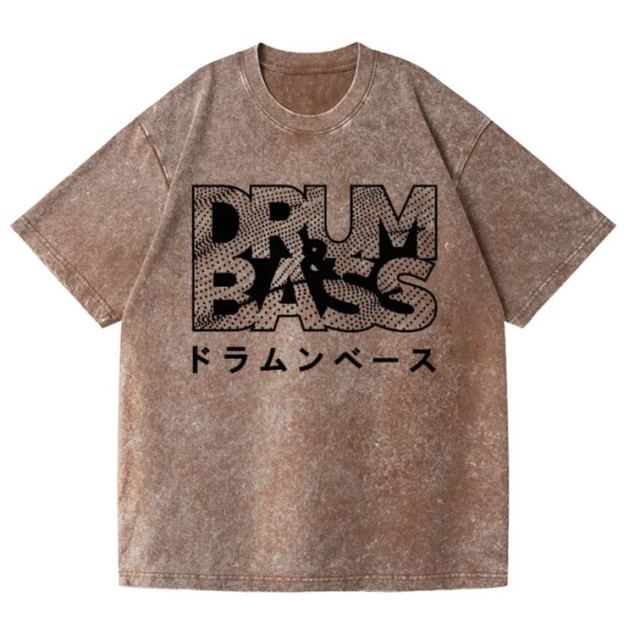 Drum and Bass Vintage Wash Japanese Design T-Shirt