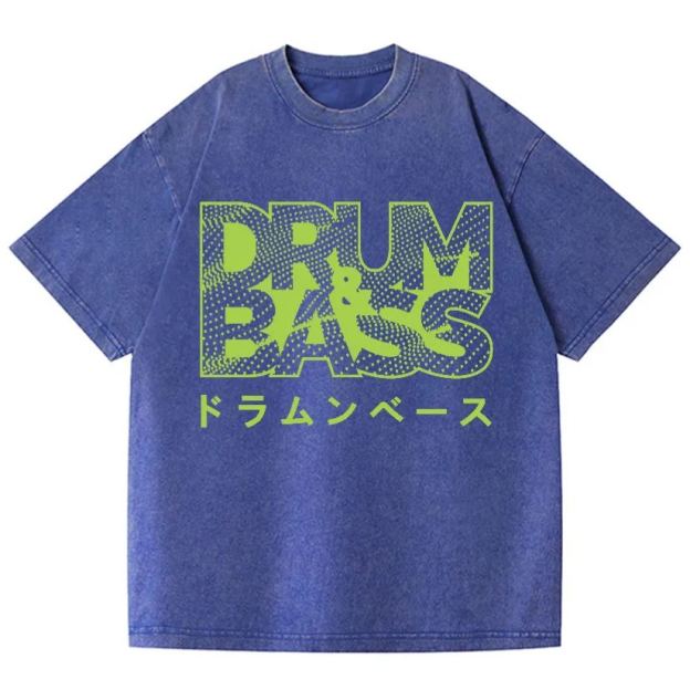 Drum and Bass Vintage Wash Japanese Design T-Shirt
