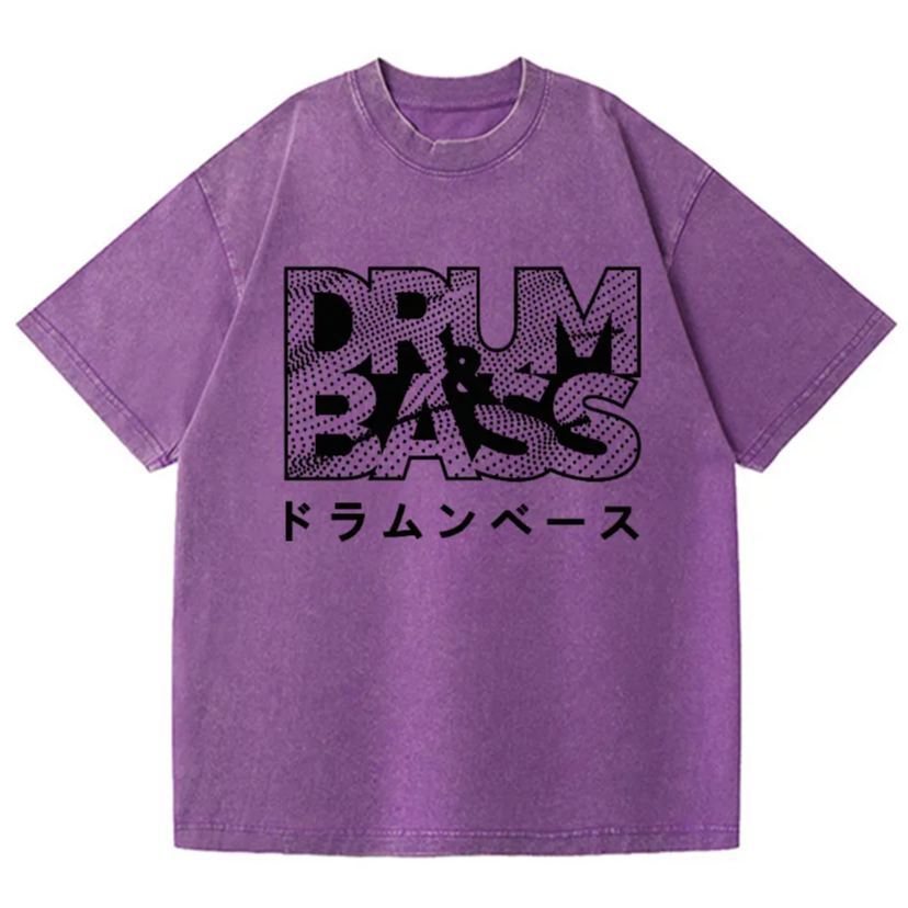 Drum and Bass Vintage Wash Japanese Design T-Shirt