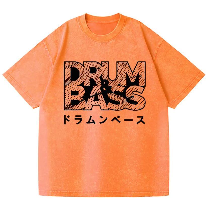 Drum and Bass Vintage Wash Japanese Design T-Shirt