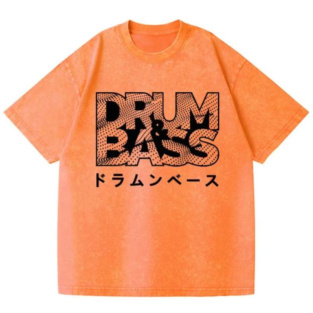 Drum and Bass Vintage Wash Japanese Design T-Shirt