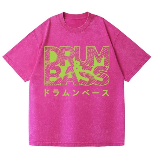 Drum and Bass Vintage Wash Japanese Design T-Shirt