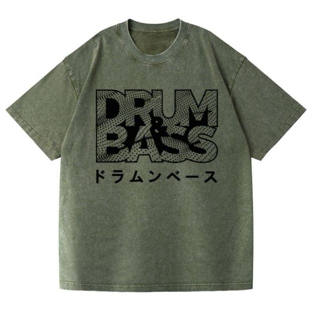 Drum and Bass Vintage Wash Japanese Design T-Shirt
