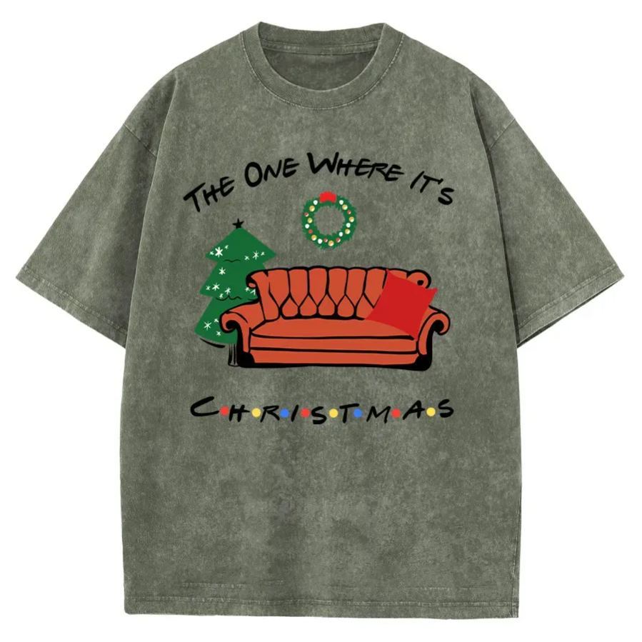 Vintage The One Where It's Christmas Washed T-Shirt