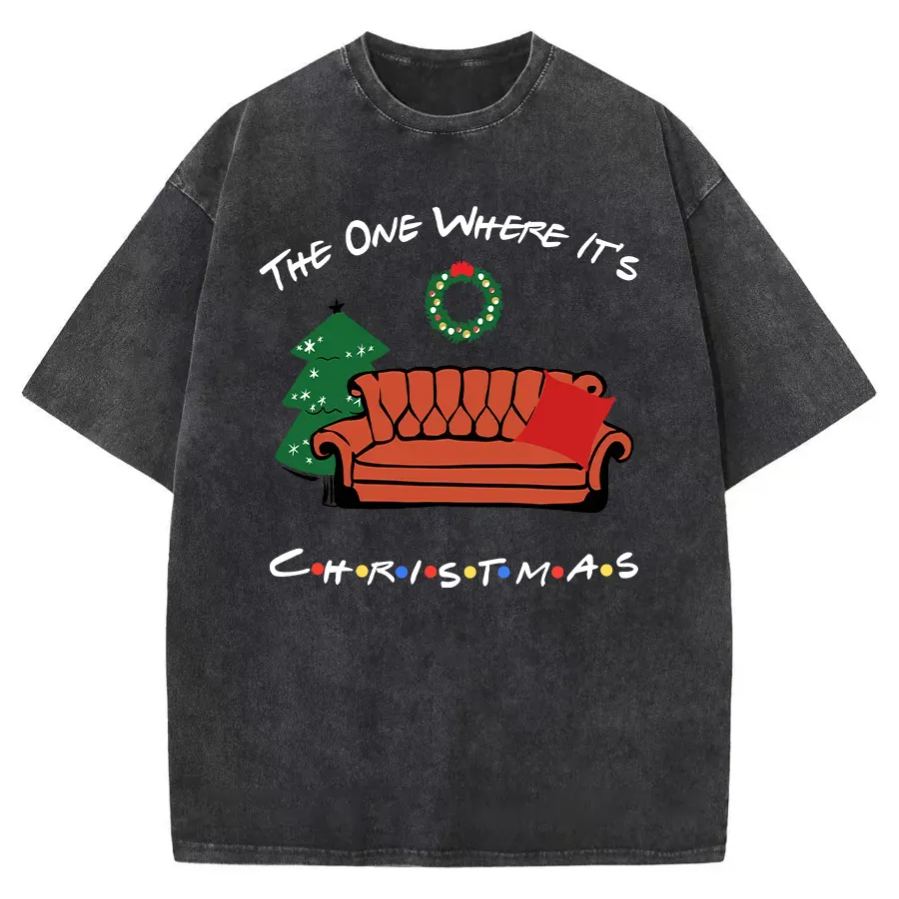 Vintage The One Where It's Christmas Washed T-Shirt