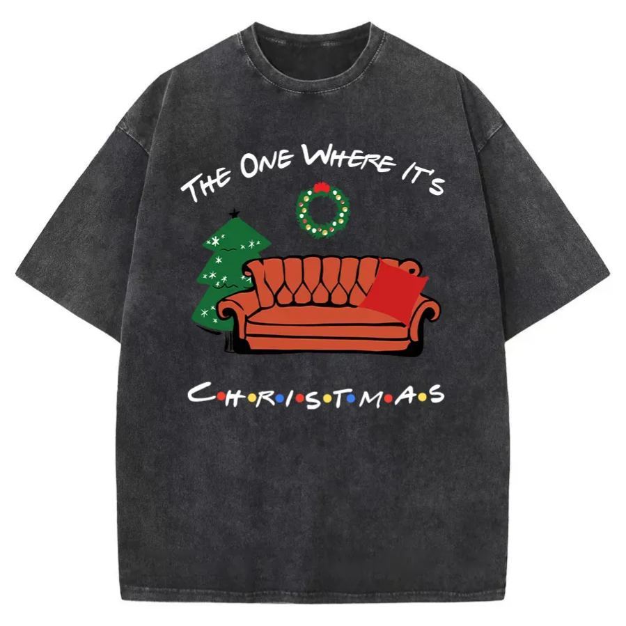 Vintage The One Where It's Christmas Washed T-Shirt