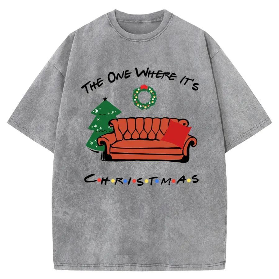Vintage The One Where It's Christmas Washed T-Shirt
