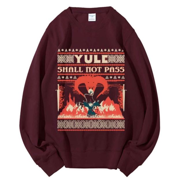 Unisex Yule Shall Not Pass Printed Sweatshirt
