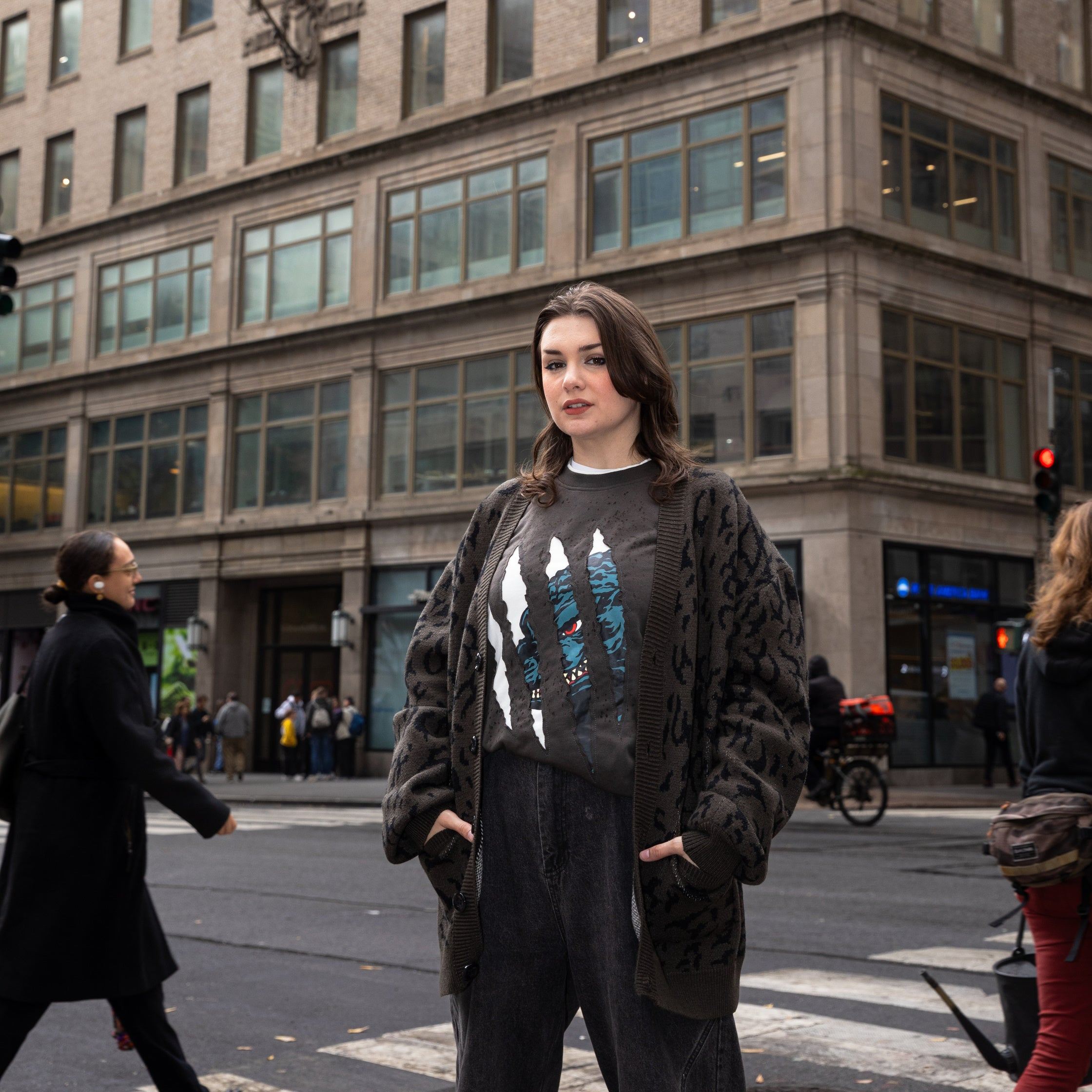 Unisex Classic Godzilla Ugly Cardigan Sweater