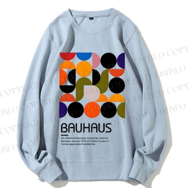 Unisex Vintage Bauhaus Design Printed Sweatshirt