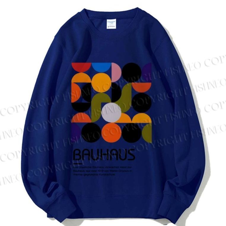 Unisex Vintage Bauhaus Design Printed Sweatshirt