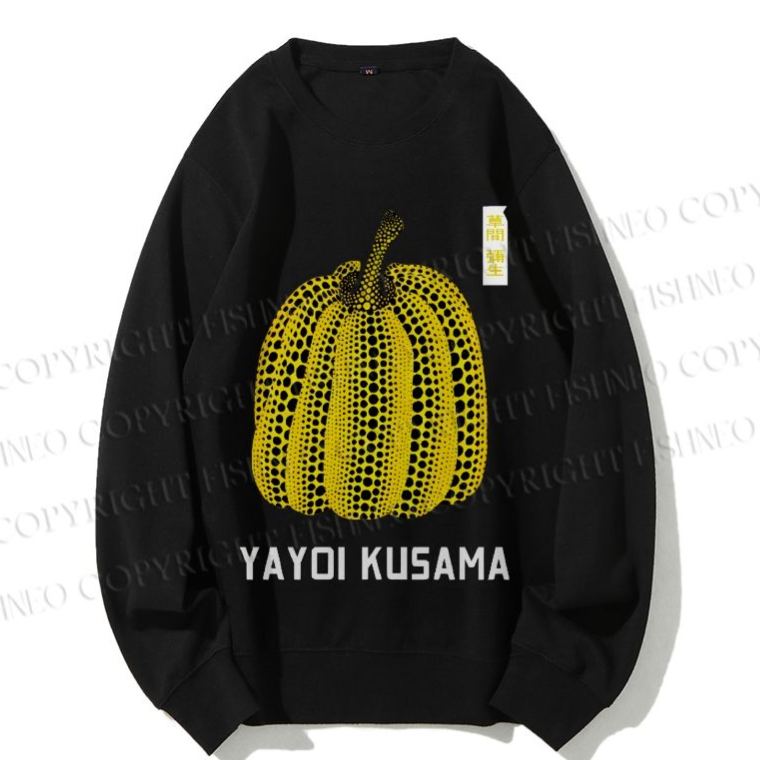 Unisex Yayoi Kusama Pumpkin Vintage Japanese Printed Sweatshirt