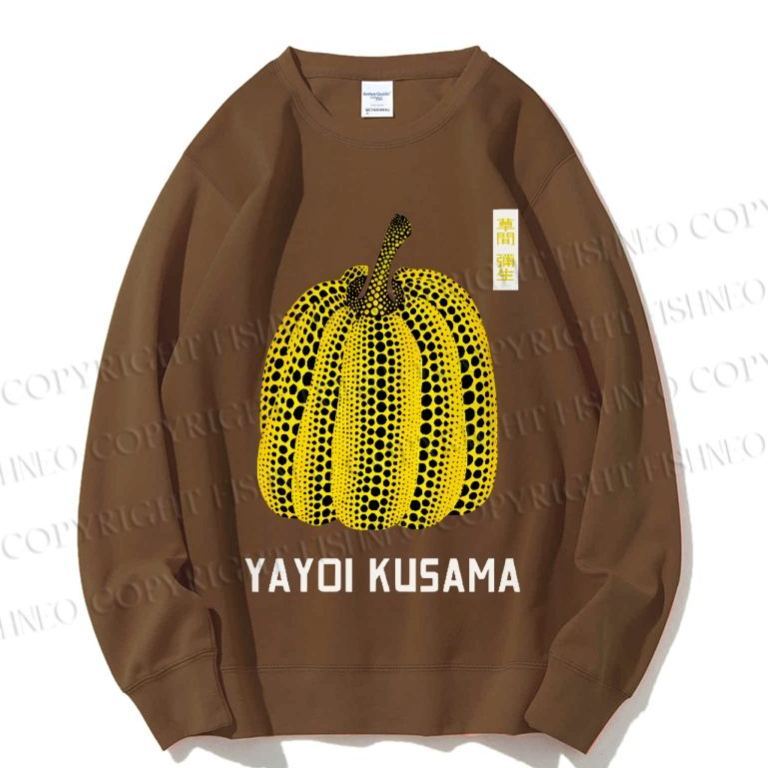 Unisex Yayoi Kusama Pumpkin Vintage Japanese Printed Sweatshirt