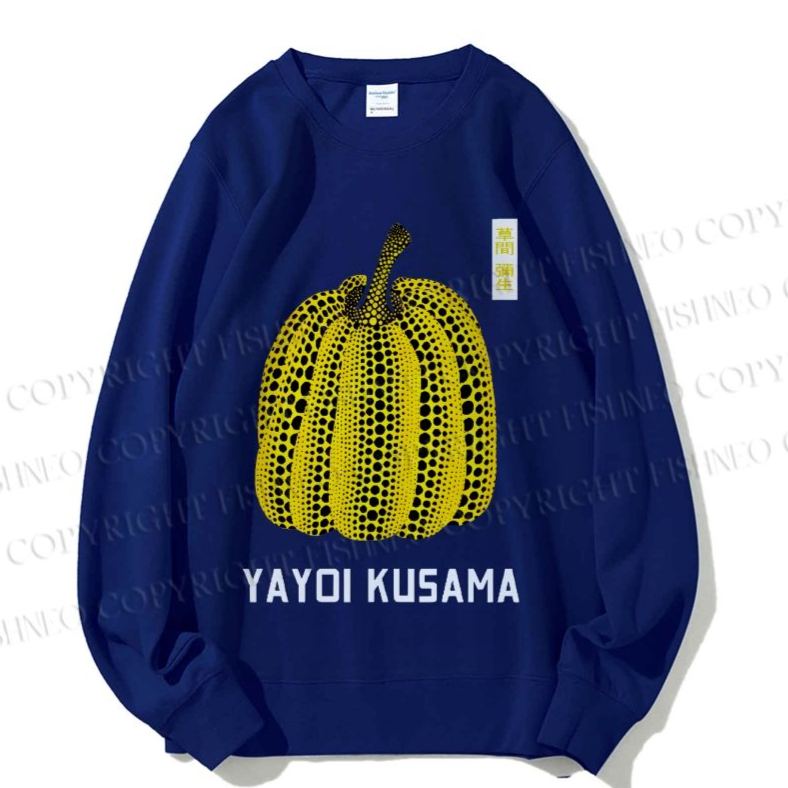 Unisex Yayoi Kusama Pumpkin Vintage Japanese Printed Sweatshirt