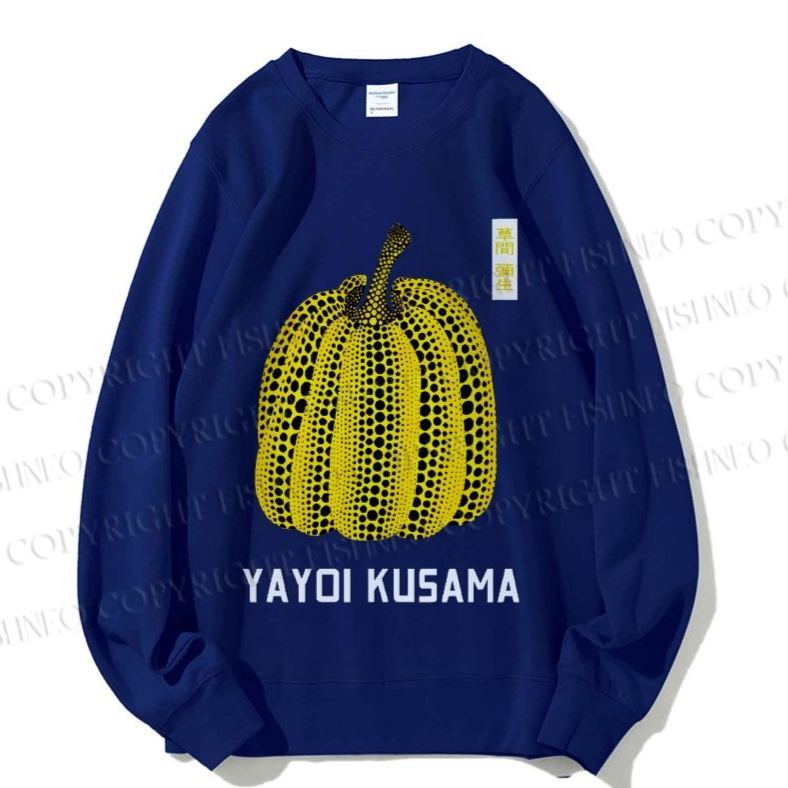 Unisex Yayoi Kusama Pumpkin Vintage Japanese Printed Sweatshirt