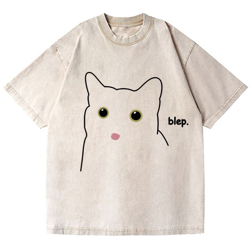 Cat Vintage Wash Japanese Design T-Shirt