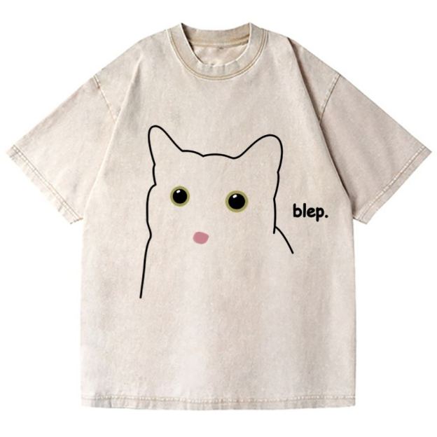 Cat Vintage Wash Japanese Design T-Shirt