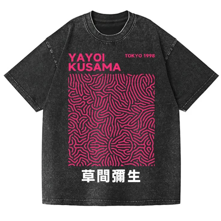 Yayoi Kusama Vintage Wash Japanese Design T-Shirt