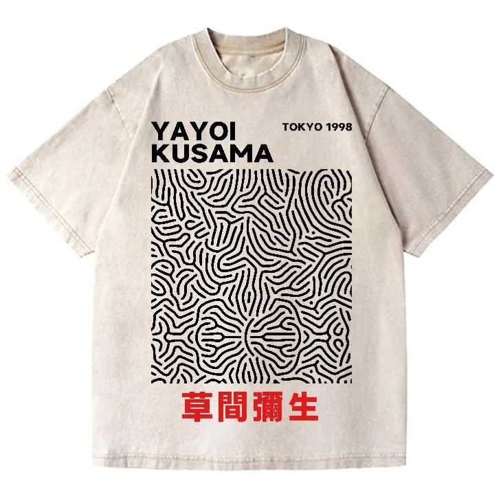 Yayoi Kusama Vintage Wash Japanese Design T-Shirt