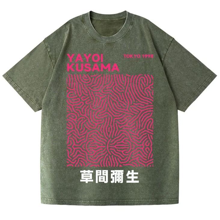 Yayoi Kusama Vintage Wash Japanese Design T-Shirt