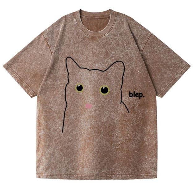 Cat Vintage Wash Japanese Design T-Shirt