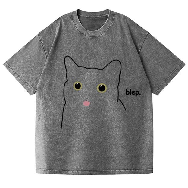 Cat Vintage Wash Japanese Design T-Shirt