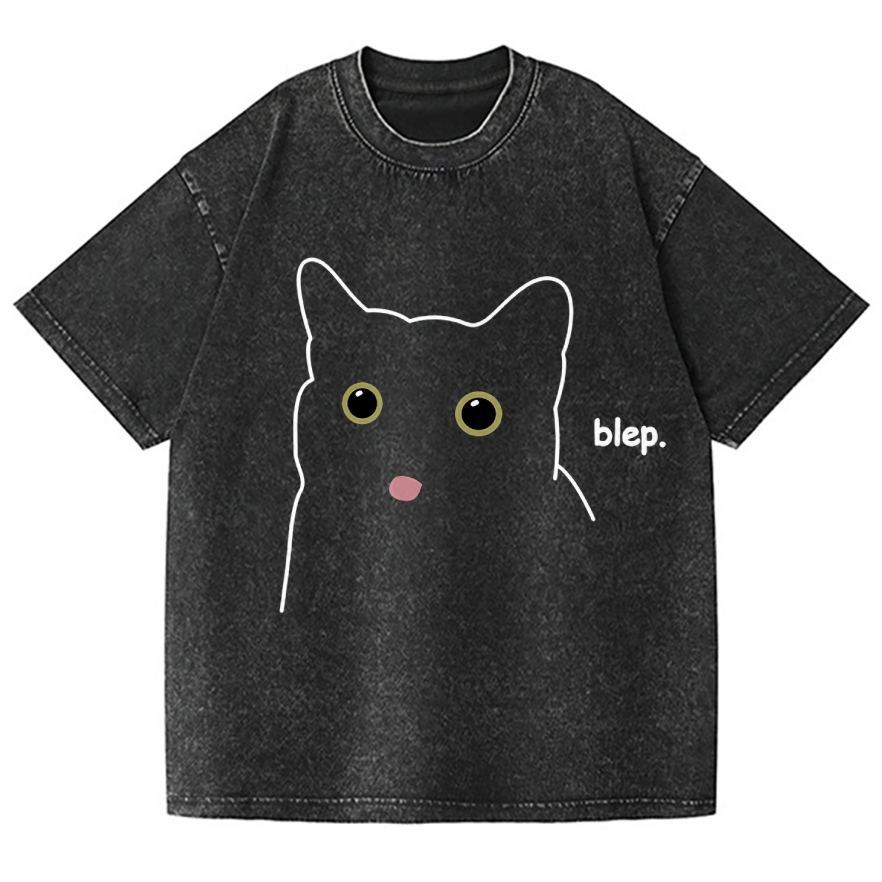 Cat Vintage Wash Japanese Design T-Shirt