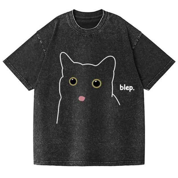 Cat Vintage Wash Japanese Design T-Shirt