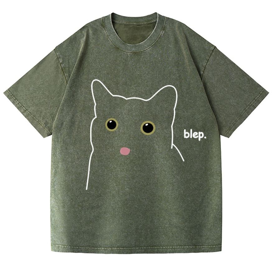 Cat Vintage Wash Japanese Design T-Shirt