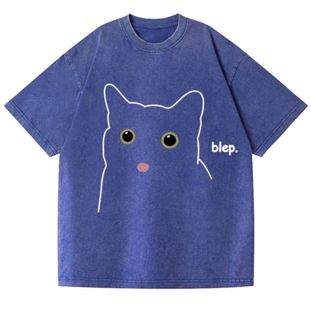 Cat Vintage Wash Japanese Design T-Shirt