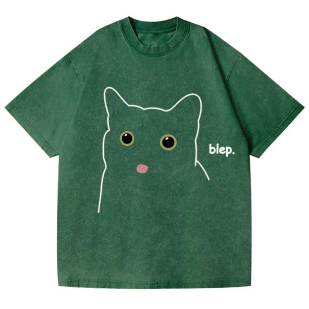 Cat Vintage Wash Japanese Design T-Shirt