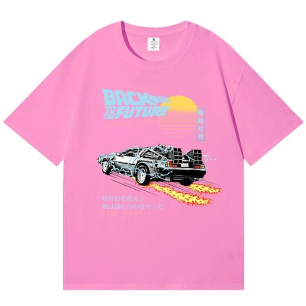 Unisex Classic Cotton Back to The Future Japanese Style Printed T-shirt