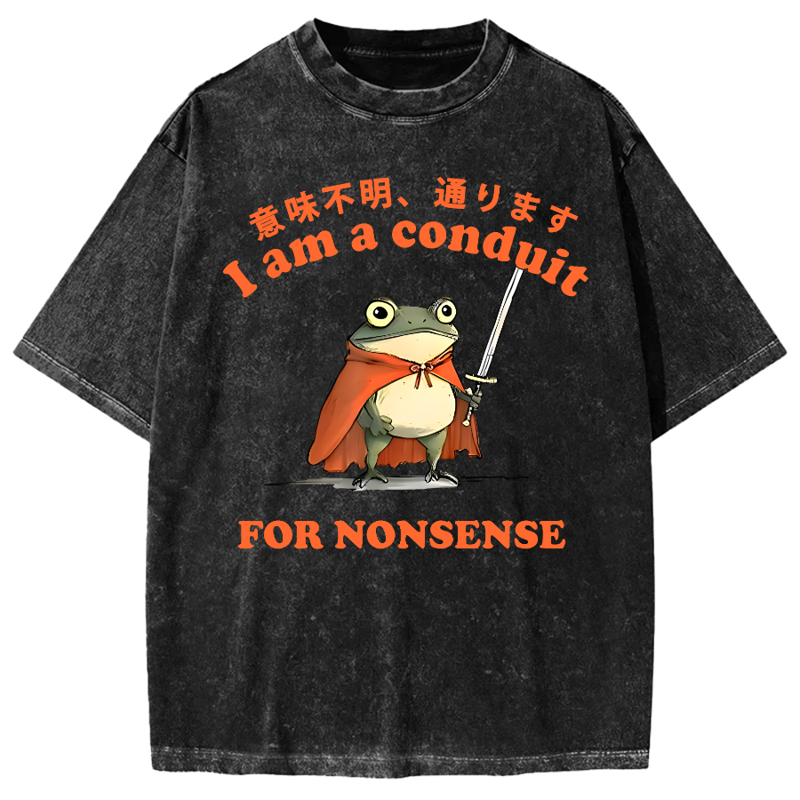 I Am A Conduit For Nonsense Frog Vintage Washed T-shirt