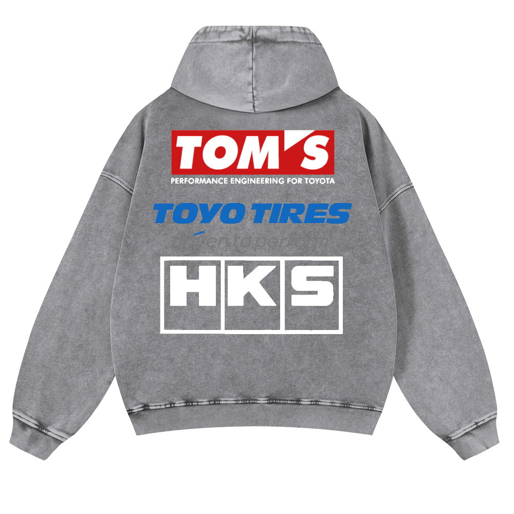 Tom's, Toyo Tires, HKS Vintage Washed Cotton Back Art Hoodie