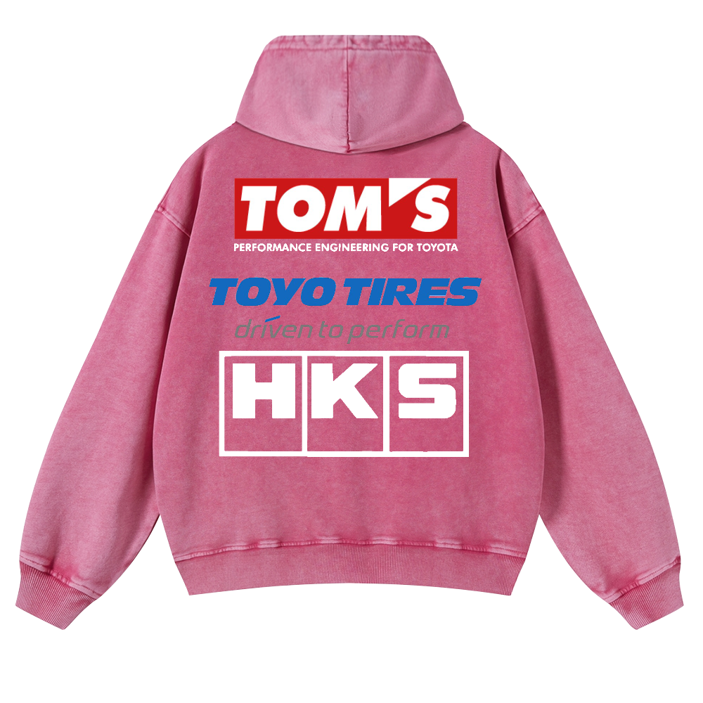 Tom's, Toyo Tires, HKS Vintage Washed Cotton Back Art Hoodie