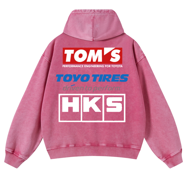 Tom's, Toyo Tires, HKS Vintage Washed Cotton Back Art Hoodie