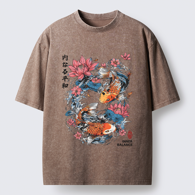 Unisex Koi Serenity Washed T-Shirt