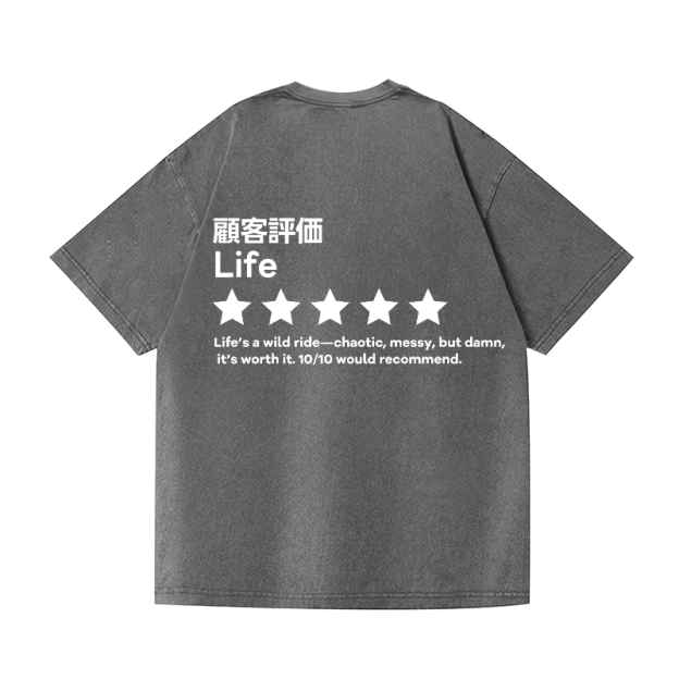 Life Vintage Wash Japanese Design Back Art T-Shirt
