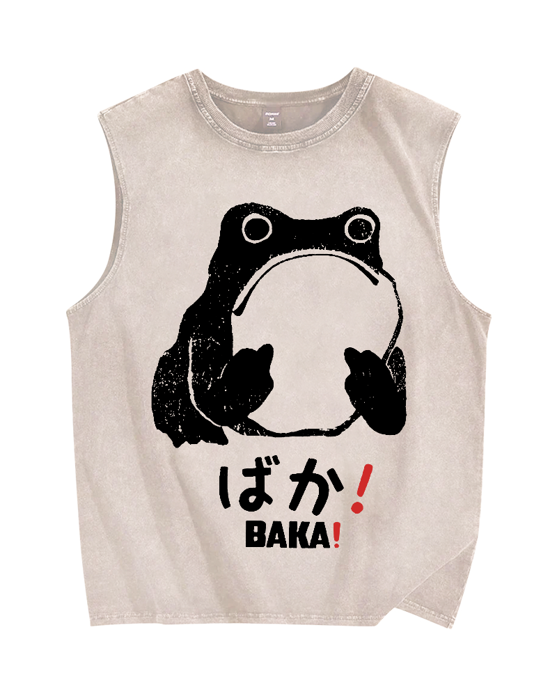 Stupid Frog Vintage Distressed Washed Tank Top