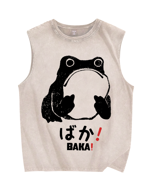 Stupid Frog Vintage Distressed Washed Tank Top