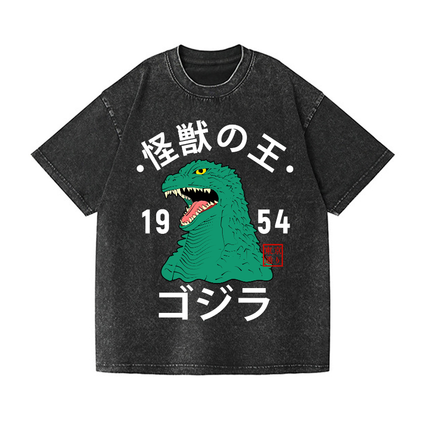 Godzilla Vintage Wash Japanese Design T-Shirt